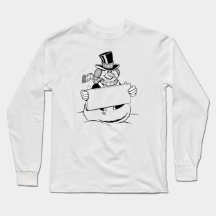 Merry Christmas Snowman With Sign Long Sleeve T-Shirt